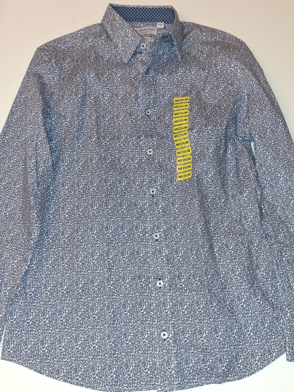 Men's Graham Navy Micro-Print Dress Shirt